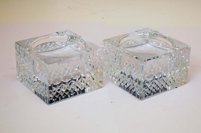 Lot 560 - Pair of Waterford Lismore Essence pattern cut glass candlesticks