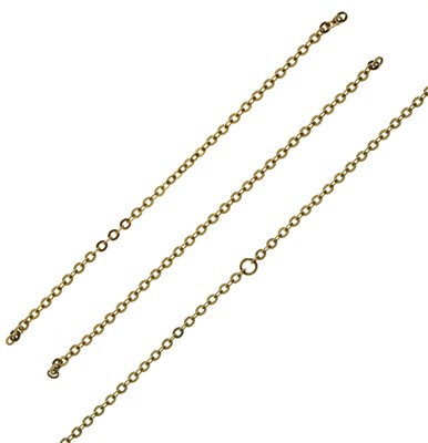 Lot 131 - Three sections of yellow metal chain