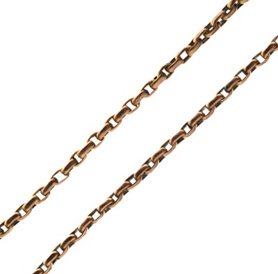 Lot 122 - 9ct rose gold belcher link necklace