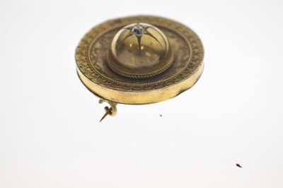 Lot 47 - Victorian diamond unmarked yellow metal target brooch