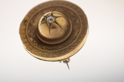 Lot 47 - Victorian diamond unmarked yellow metal target brooch