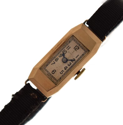 Lot 206 - Lady's Art Deco 9ct gold cased wristwatch