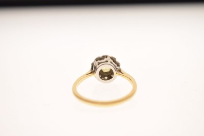 Lot 28 - Early 20th century yellow sapphire and diamond 18ct yellow gold cluster ring