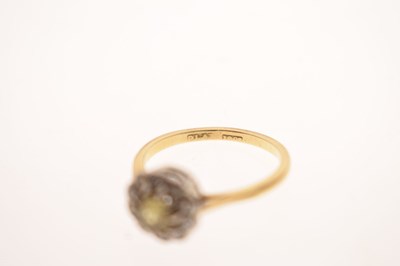 Lot 28 - Early 20th century yellow sapphire and diamond 18ct yellow gold cluster ring