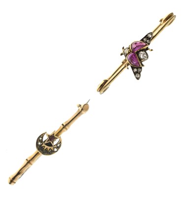 Lot 84 - Two Victorian / Edwardian bar brooches