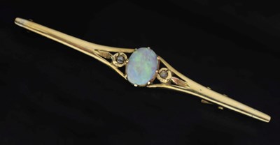 Lot 81 - Victorian/Edwardian opal and diamond bar brooch