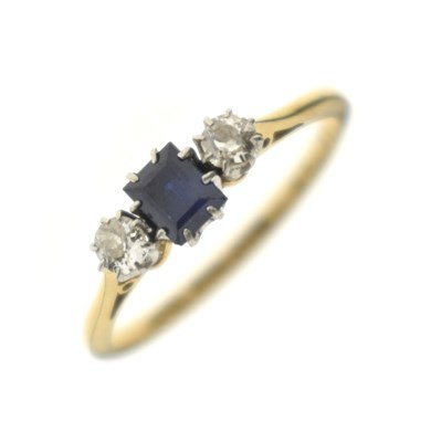 Lot 35 - Early 20th century sapphire and diamond three-stone ring