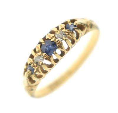 Lot 25 - Early 20th century sapphire and diamond 18ct gold ring