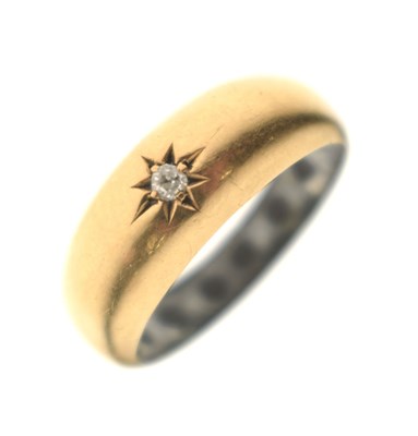 Lot 10 - Diamond single stone gypsy set ring