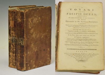 Lot 651 - Captain James Cook - 'A Voyage to the Pacific Ocean', two volumes, Dublin 1784
