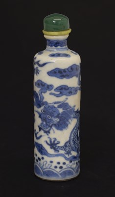 Lot 341 - Chinese blue and white porcelain snuff bottle