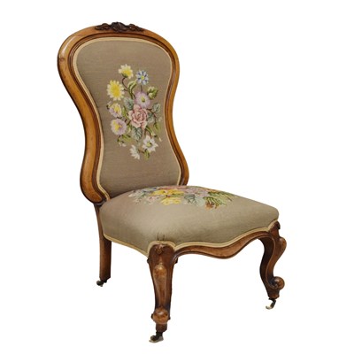 Lot 775 - Victorian carved walnut nursing chair