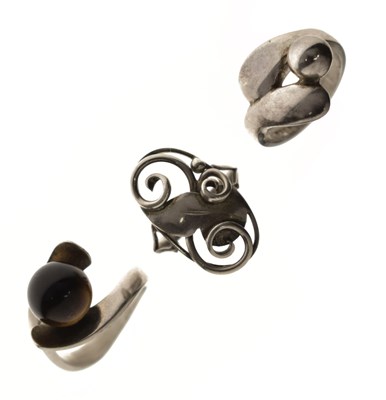 Lot 175 - Three Scandinavian modernist silver rings