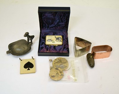 Lot 405 - Group of items to include Victorian silver plate napkin ring, etc