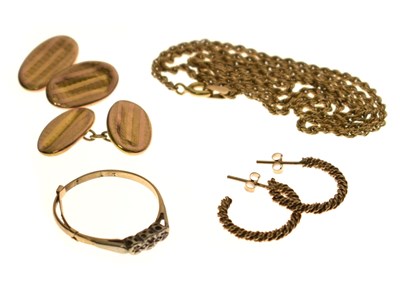 Lot 179 - Collection of 9ct gold and yellow metal jewellery