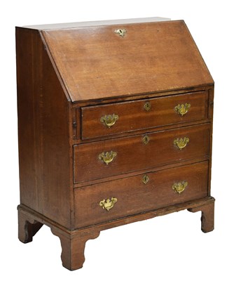 Lot 809 - George III oak bureau