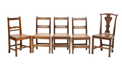 Lot 772 - Set of three early 19th century country chairs, plus two others (5)