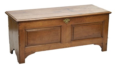 Lot 805 - 18th century oak two panel coffer