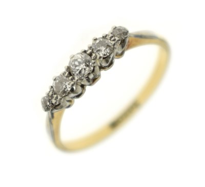 Lot 11 - Diamond five-stone half eternity ring