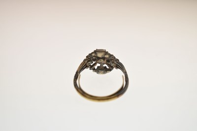 Lot Early 19th century diamond unmarked yellow metal and white metal ring