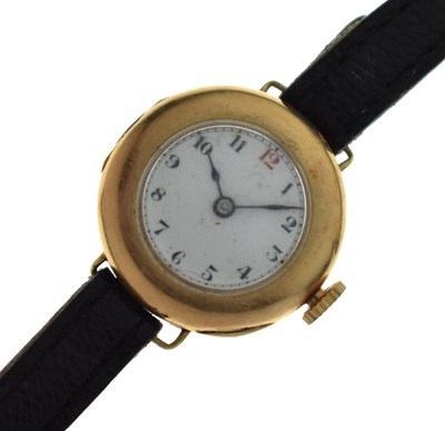 Lot 212 - Fairfax and Roberts - Lady's early 20th century 15C yellow metal cased wristwatch