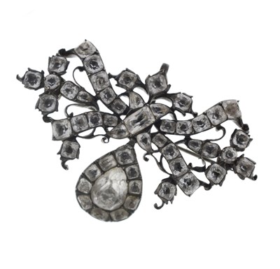 Lot Georgian paste unmarked silver pendant brooch