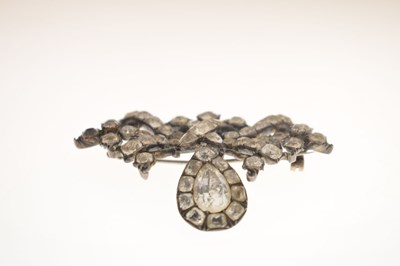 Lot Georgian paste unmarked silver pendant brooch