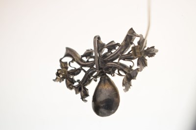 Lot Georgian paste unmarked silver pendant brooch