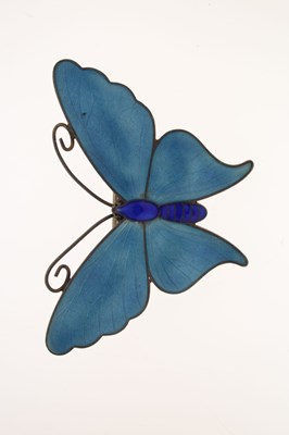 Lot Early 20th century enamelled silver butterfly brooch