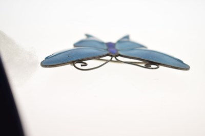 Lot Early 20th century enamelled silver butterfly brooch