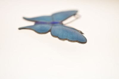 Lot Early 20th century enamelled silver butterfly brooch