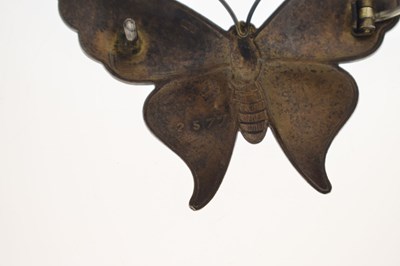 Lot Early 20th century enamelled silver butterfly brooch