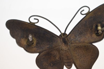 Lot Early 20th century enamelled silver butterfly brooch
