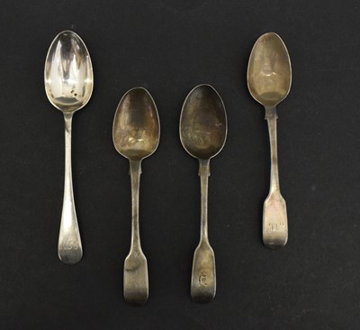 Lot 282 - Collection of four silver teaspoons