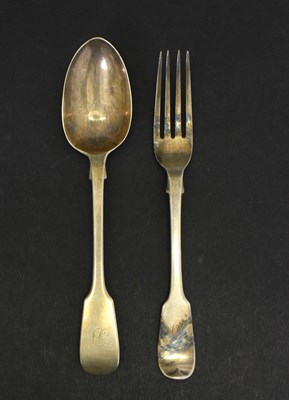 Lot 283 - Victorian silver dessert spoon and dessert fork