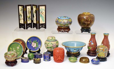 Lot 641 - Collection of later 20th century cloisonné enamel wares