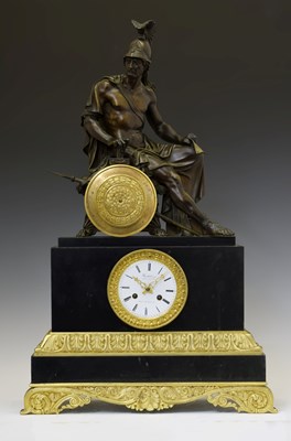 Lot 467 - Barthelemy, Paris - Imposing second quarter 19th century bronze, ormolu and black marble table clock