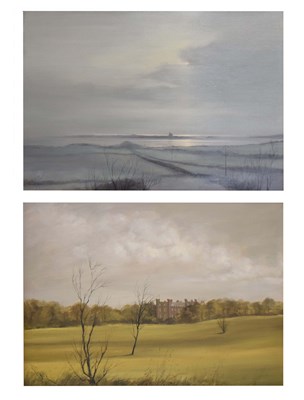 Lot 711 - Colin Rule (Modern) - Two oils, Lumley Castle & View towards Holy Island