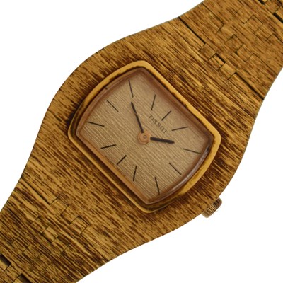Lot 210 - Tissot - Lady's gold plated bracelet watch, ref. 77303