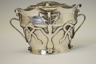 Lot Edward VII silver tea caddy in the manner of Oliver Baker