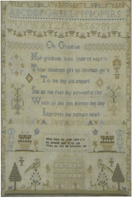 Lot 732 - Early 19th century needlework sampler by Sarah Pease