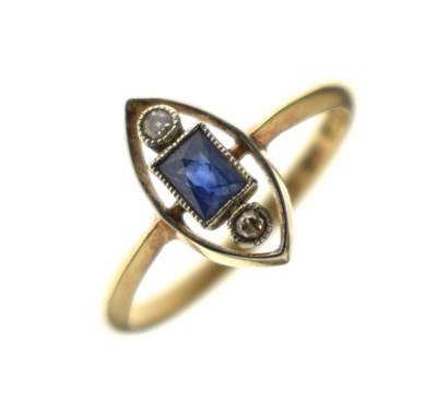 Lot 26 - Art Deco sapphire and diamond dress ring