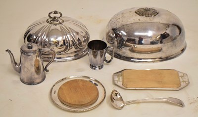 Lot 433 - Two early 20th century silver plated meat domes