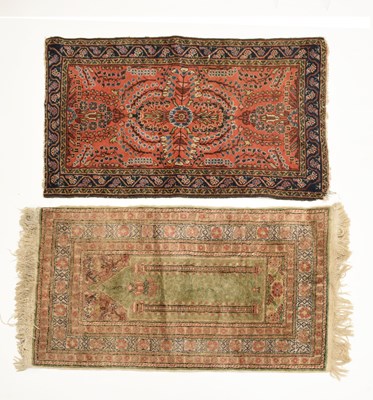 Lot 739 - Two small Middle Eastern wool rugs or mats