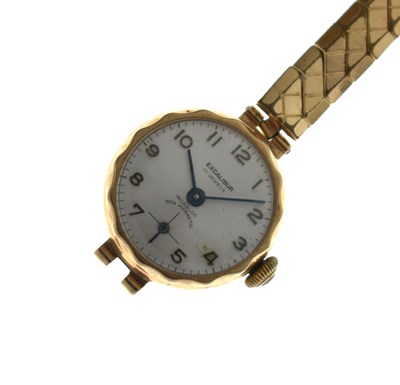 Lot 209 - Excalibur - Lady's 9ct gold cased bracelet watch