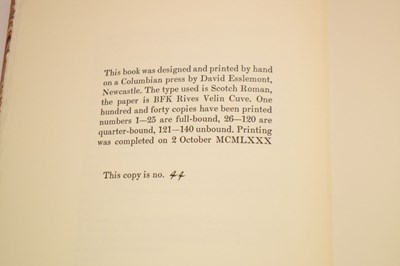 Lot David Esslemont (binding), John Bewick, A Selection of Wood engravings 1980, limited edition