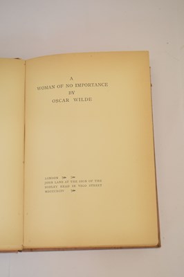 Lot Oscar Wilde, ‘A Woman of No Importance’, first edition 1894, limited to 500 copies