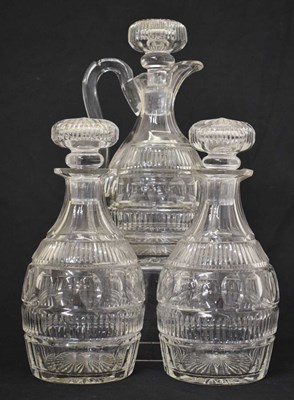 Lot 529 - Pair of cut glass decanters, etc
