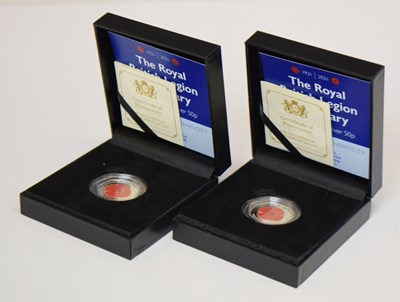 Lot 316 - Two Baliwick of Jersey - Elizabeth II coins commemoration The Royal British Legion, 2021