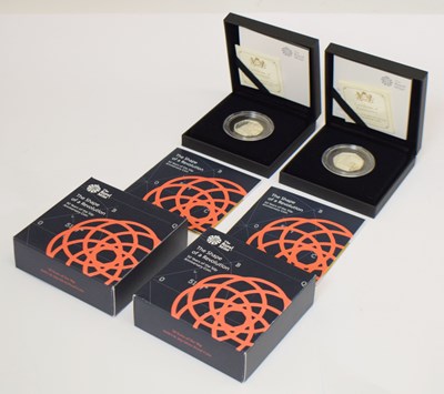 Lot 310 - Two Elizabeth II silver proof 'The Shape of Revolution' fifty pence coins